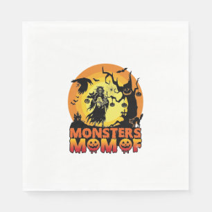 Monsters Mom Halloween Monster Ghost Skeleton Spoo Napkins