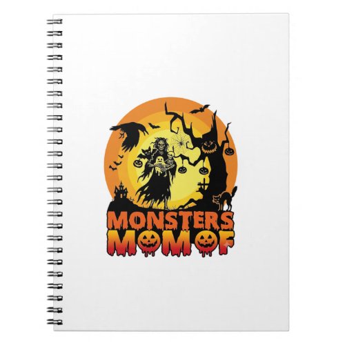 Monsters Mom Halloween Monster Ghost Skeleton Spoo Notebook