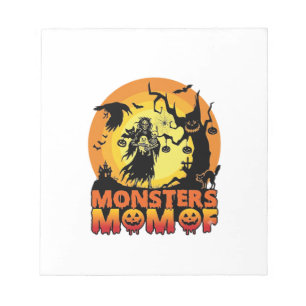 Monsters Mom Halloween Monster Ghost Skeleton Spoo Notepad