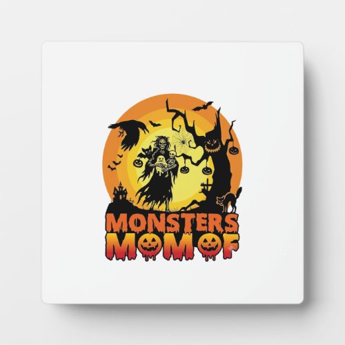Monsters Mom Halloween Monster Ghost Skeleton Spoo Plaque