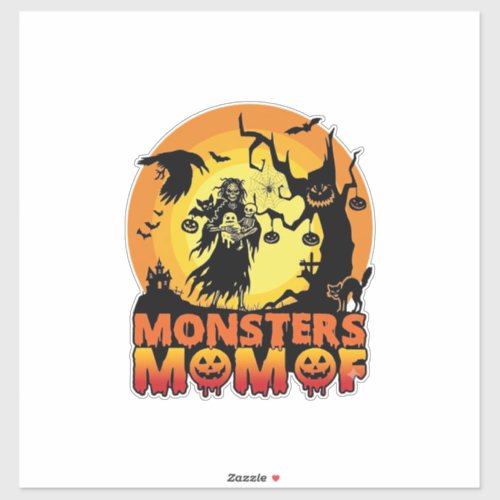 Monsters Mom Halloween Monster Ghost Skeleton Spoo Sticker