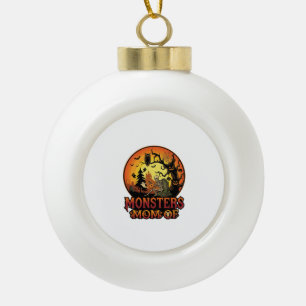 Monsters Mom Halloween Skeleton Pumpkin Owl Spooky Ceramic Ball Christmas Ornament