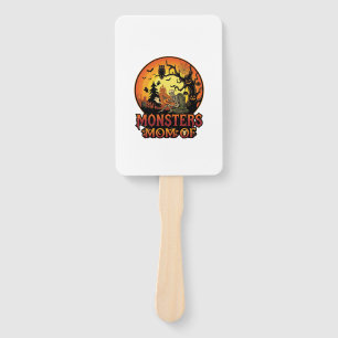 Monsters Mom Halloween Skeleton Pumpkin Owl Spooky Hand Fan