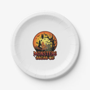 Monsters Mom Halloween Skeleton Pumpkin Owl Spooky Paper Plates
