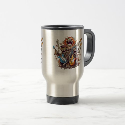 Monsters of Rock and Roll for Music enthusiasts Travel Mug