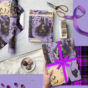 Monsters of the Haunted House Continuous Halloween Wrapping Paper