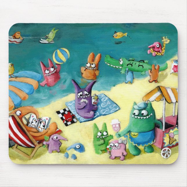 Monsters on the Beach Mouse Pad (Front)