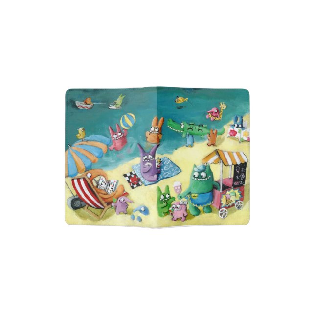 Monsters on the Beach Passport Holder (Opened)