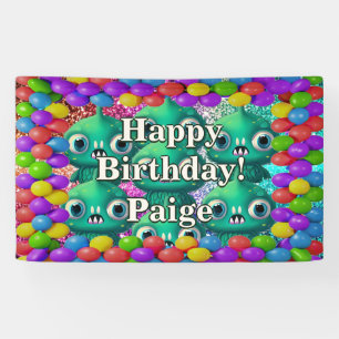 Monsters Personalized character birthday banner