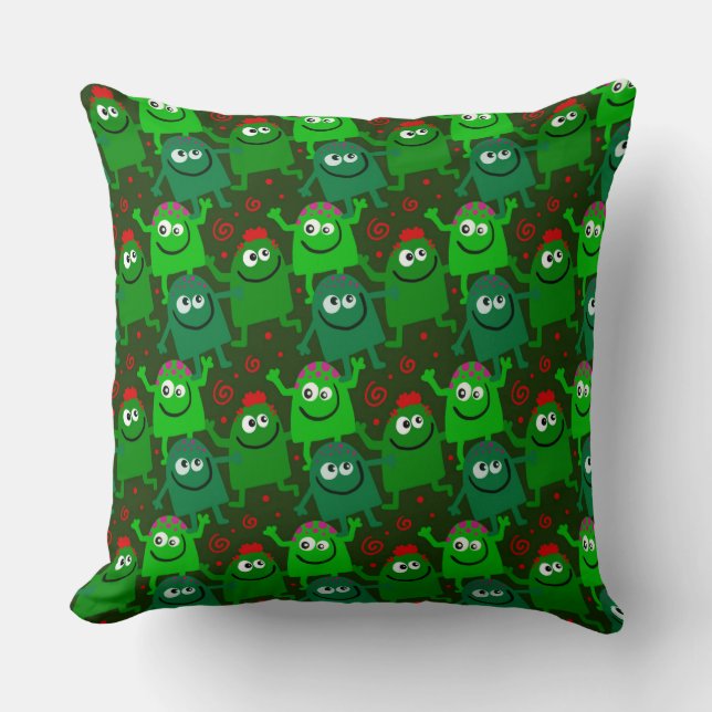 Monsters Throw Pillow (Front)