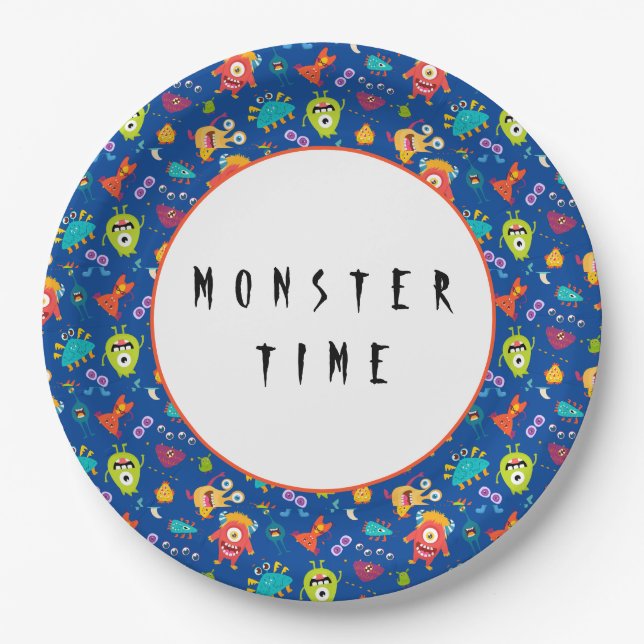 Monsters Time Paper Plates (Front)