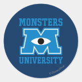 blue marble masculine double monogram classic round sticker