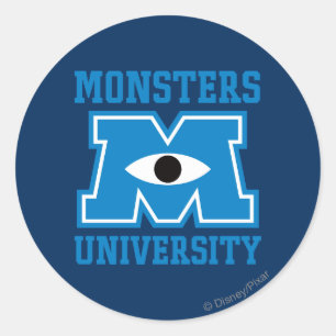 Monsters University Blue Logo Classic Round Sticker