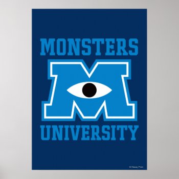 Monsters University Blue Logo Poster by disneypixarmonsters at Zazzle