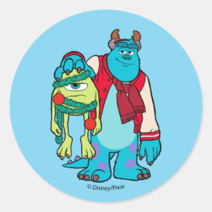 Monsters University Mike & Sulley Holiday Cheer Classic Round Sticker