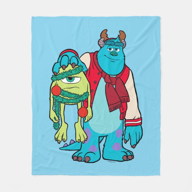Monsters University | Mike & Sulley Holiday Cheer Fleece Blanket (Front)