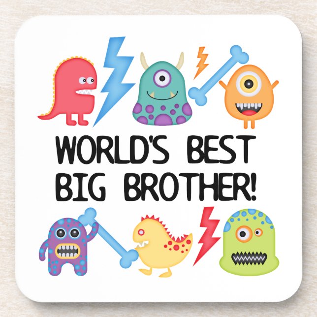Monsters World Best Big Brother Beverage Coaster (Front)