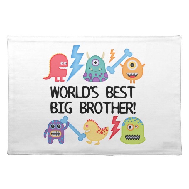 Monsters World Best Big Brother Placemat (Front)