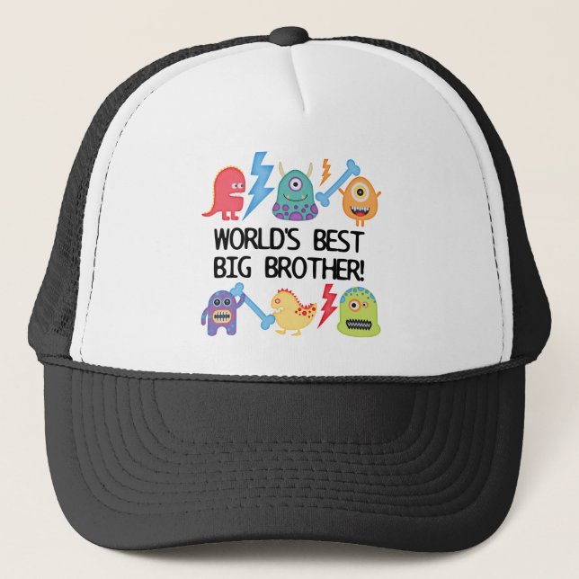 Monsters World Best Big Brother Trucker Hat (Front)