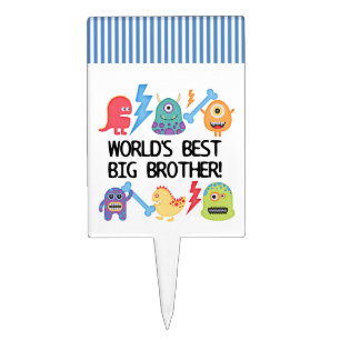 Monsters World's Best Big Brother Cake Topper