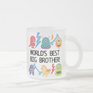 Monsters World's Best Big Brother Frosted Glass Coffee Mug
