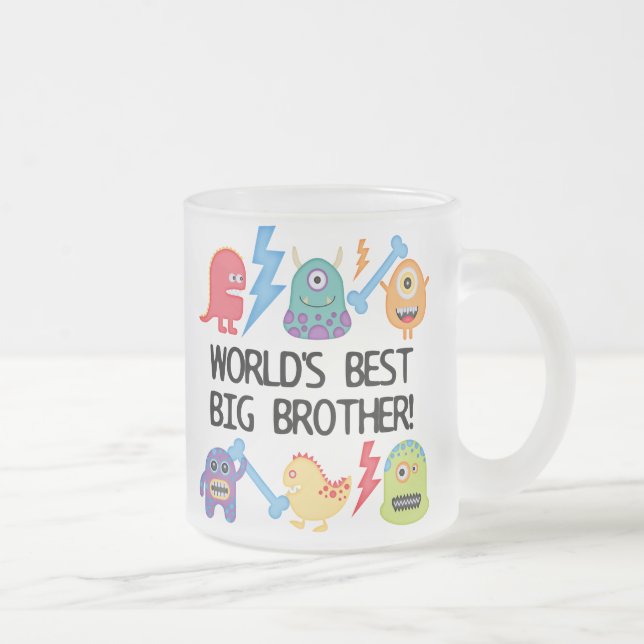 Monsters World's Best Big Brother Frosted Glass Coffee Mug (Right)