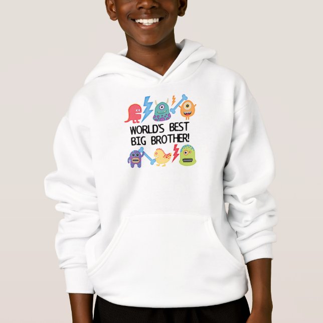 Monsters World's Best Big Brother Hoodie (Front)