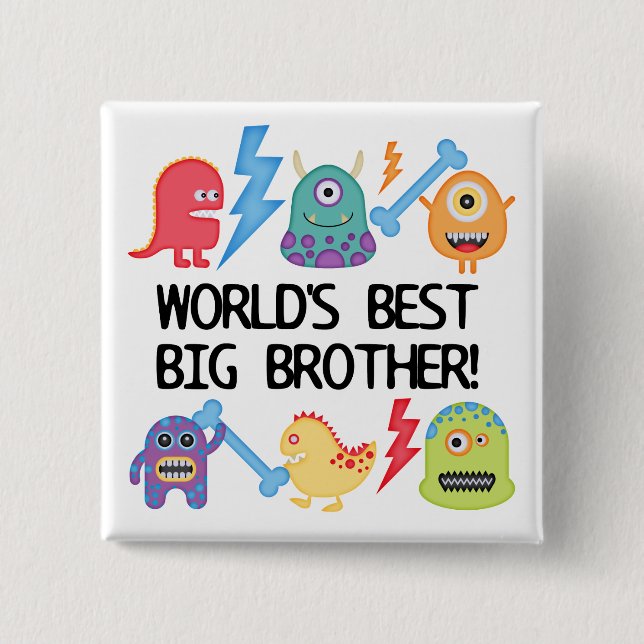 Monsters World's Best Big Brother Pinback Button (Front)