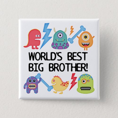 Monsters Worlds Best Big Brother Pinback Button