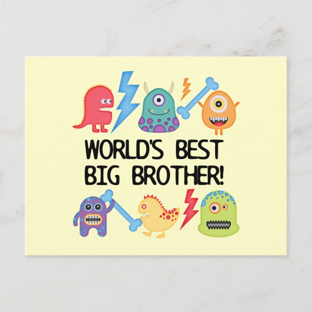 Monsters World's Best Big Brother Postcard (Front)