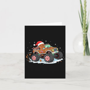 Monstertruck Gingerbread Kids Funny Christmas Baki Card