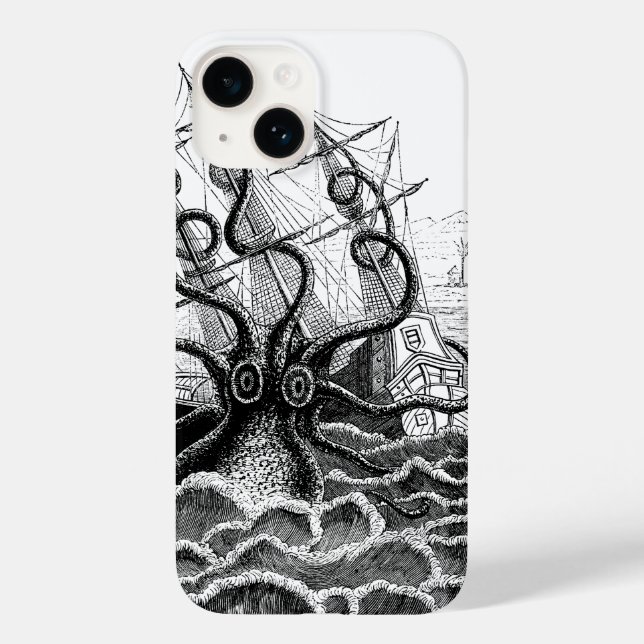 Monstrous Octopus Attacks a Ship Case-Mate iPhone Case (Back)