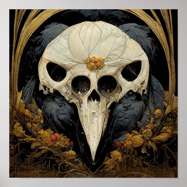 Monstrous Raven Horror Goth Gothic Poster (Front)