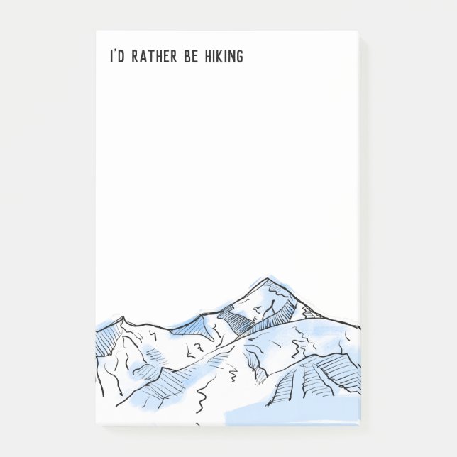 Mont Blanc Alpine Scene I'd Rather Be Hiking Post-it Notes (Front)