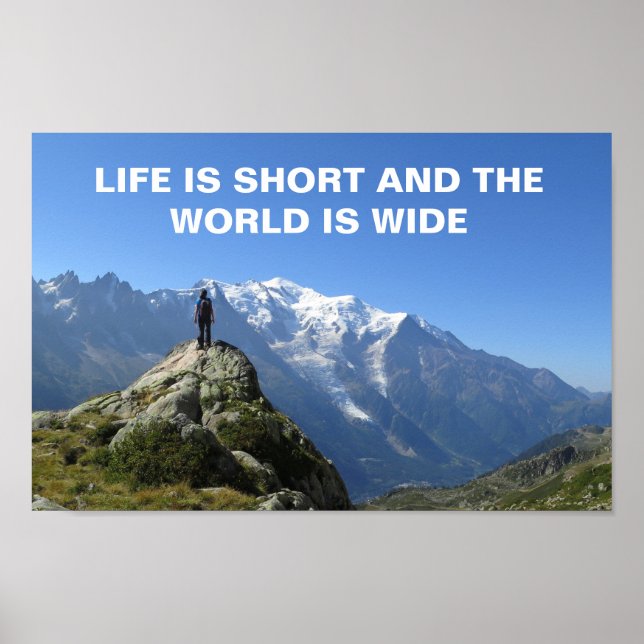 Mont Blanc Alps Travel Quote Poster (Front)