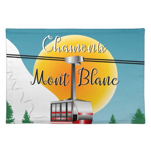 Mont Blanc Chamonix vintage travel poster Cloth Placemat