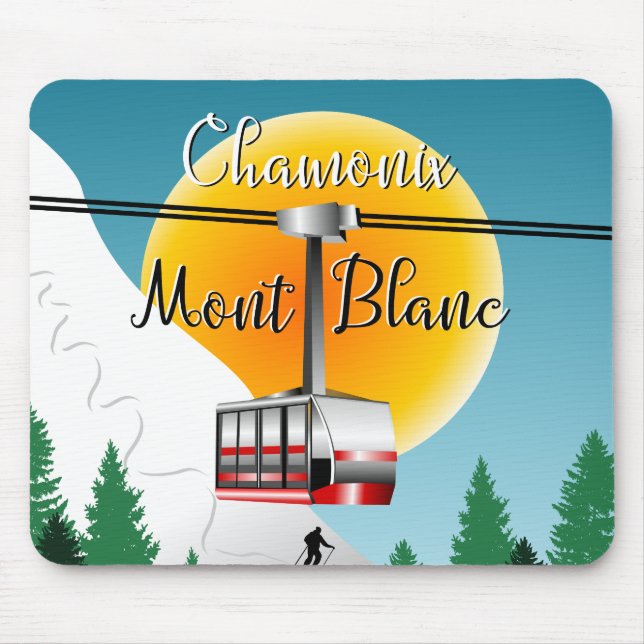 Mont Blanc Chamonix vintage travel poster Mouse Pad (Front)