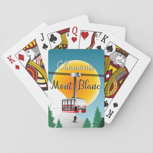 Mont Blanc Chamonix vintage travel poster Playing Cards