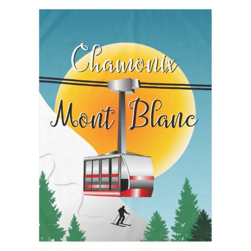 Mont Blanc Chamonix vintage travel poster Tablecloth