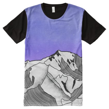 Mont Blanc evening landscape All-Over-Print T-Shirt