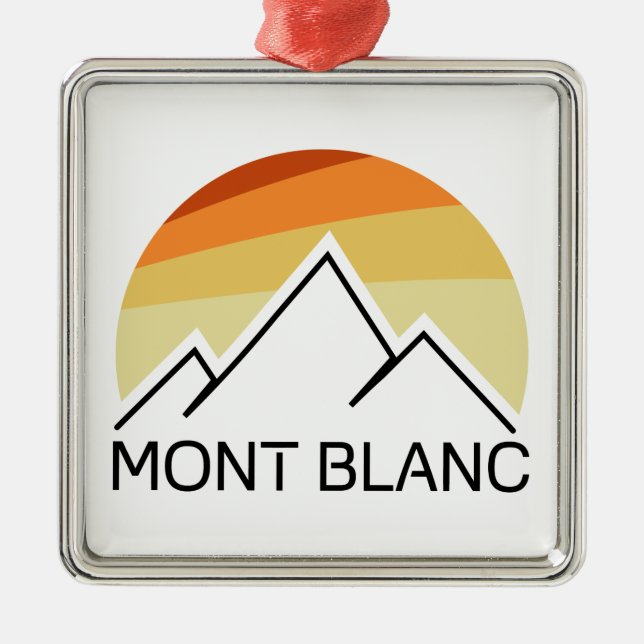 Mont Blanc France Retro Metal Ornament (Front)