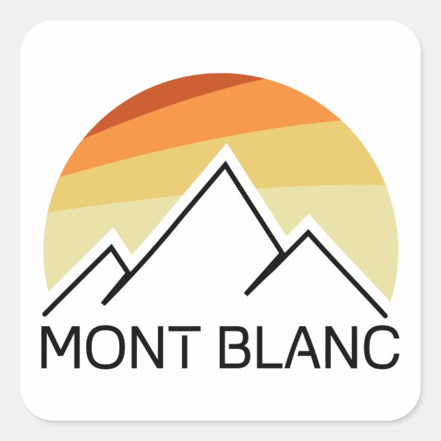 Mont Blanc France Retro Square Sticker (Front)