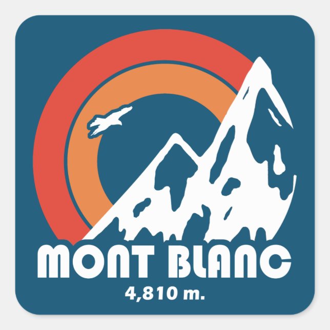 Mont Blanc France Sun Eagle Square Sticker (Front)
