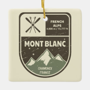 Mont Blanc French Alps Chamonix France  Ceramic Ornament