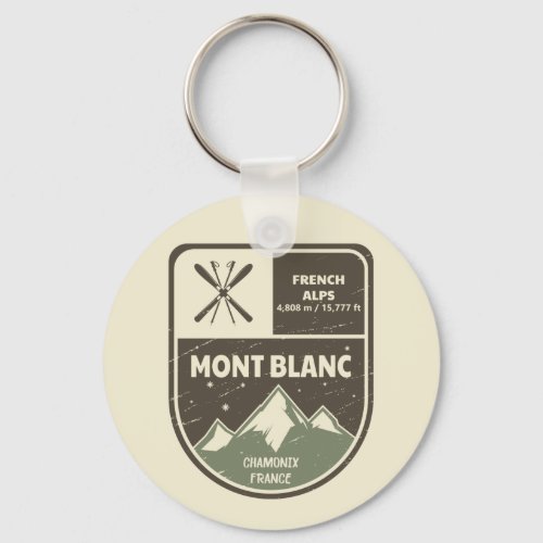 Mont Blanc French Alps Chamonix France  Keychain