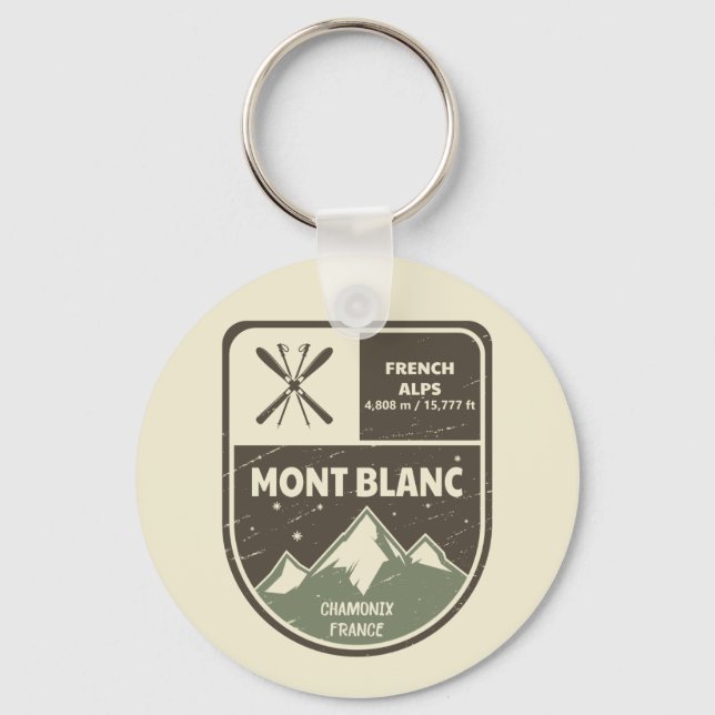 Mont Blanc French Alps Chamonix France  Keychain (Front)