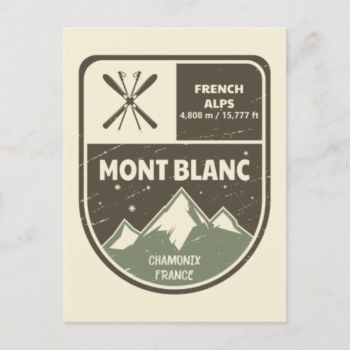 Mont Blanc French Alps Chamonix France  Postcard