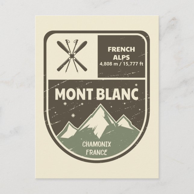 Mont Blanc French Alps Chamonix France  Postcard (Front)