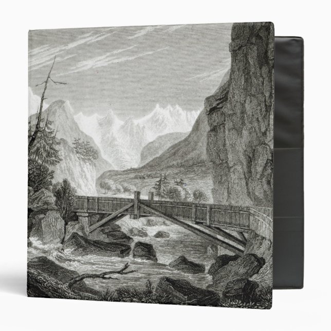 Mont Blanc from the Baths of St. Didier 3 Ring Binder (Front/Inside)