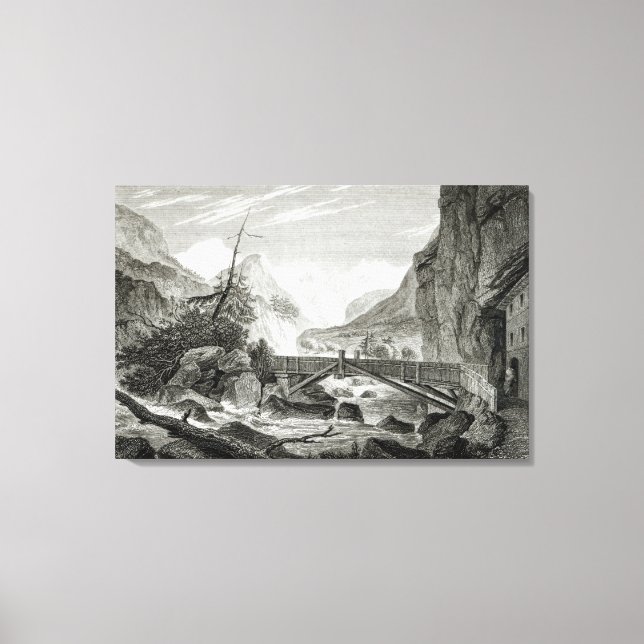 Mont Blanc from the Baths of St. Didier Canvas Print (Front)